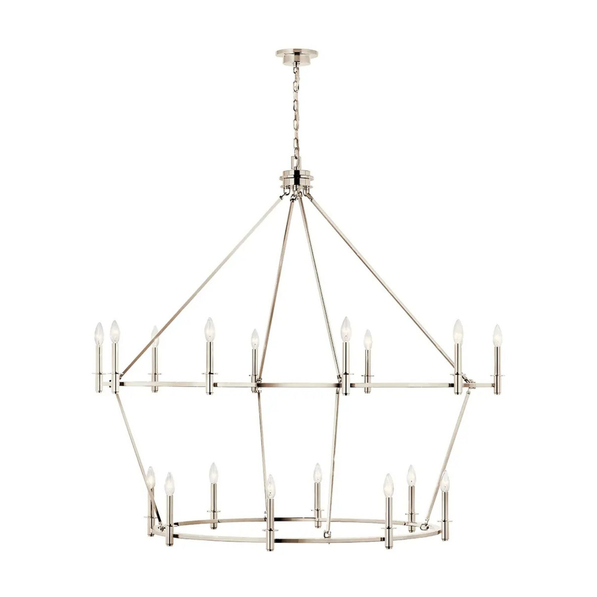 Carrick 54" 18-Light Chandelier, Polished Nickel Finish