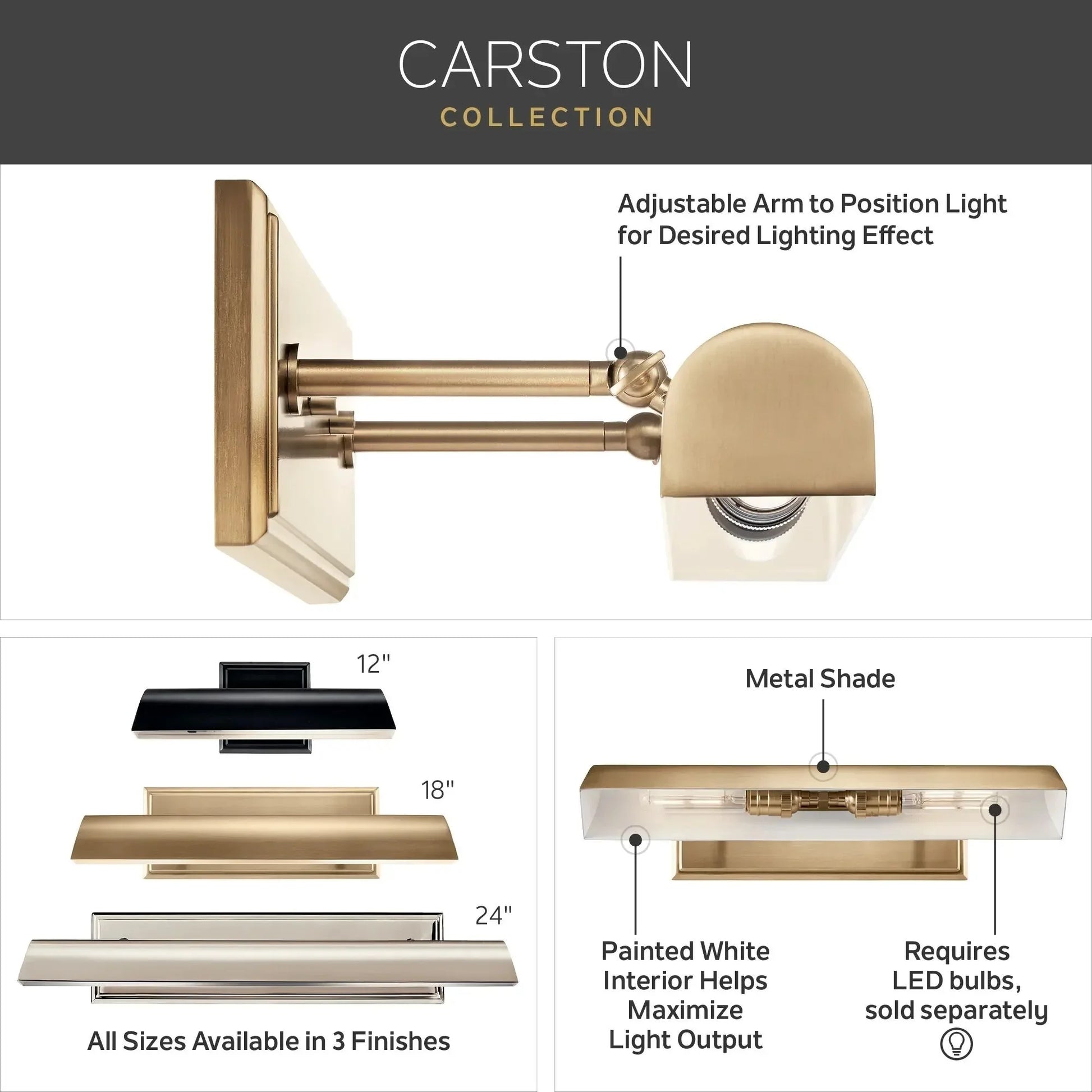 Kichler Lighting - Carston 24" 2-Lights Picture Light, Black Finish | Bees Lighting
