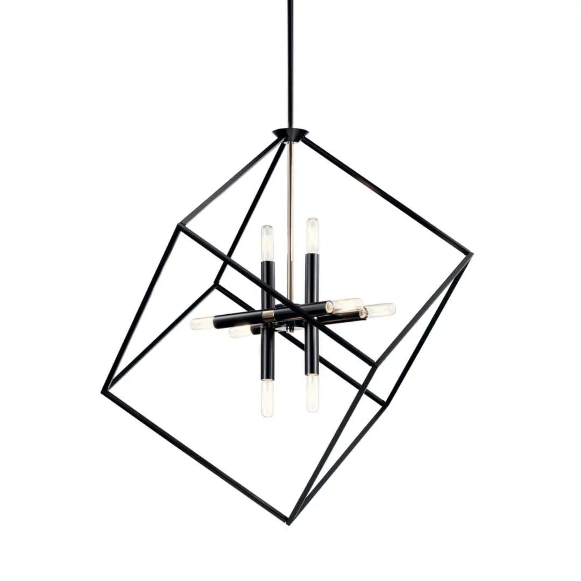 Cartone 26" 8-Light Chandelier, Black Finish
