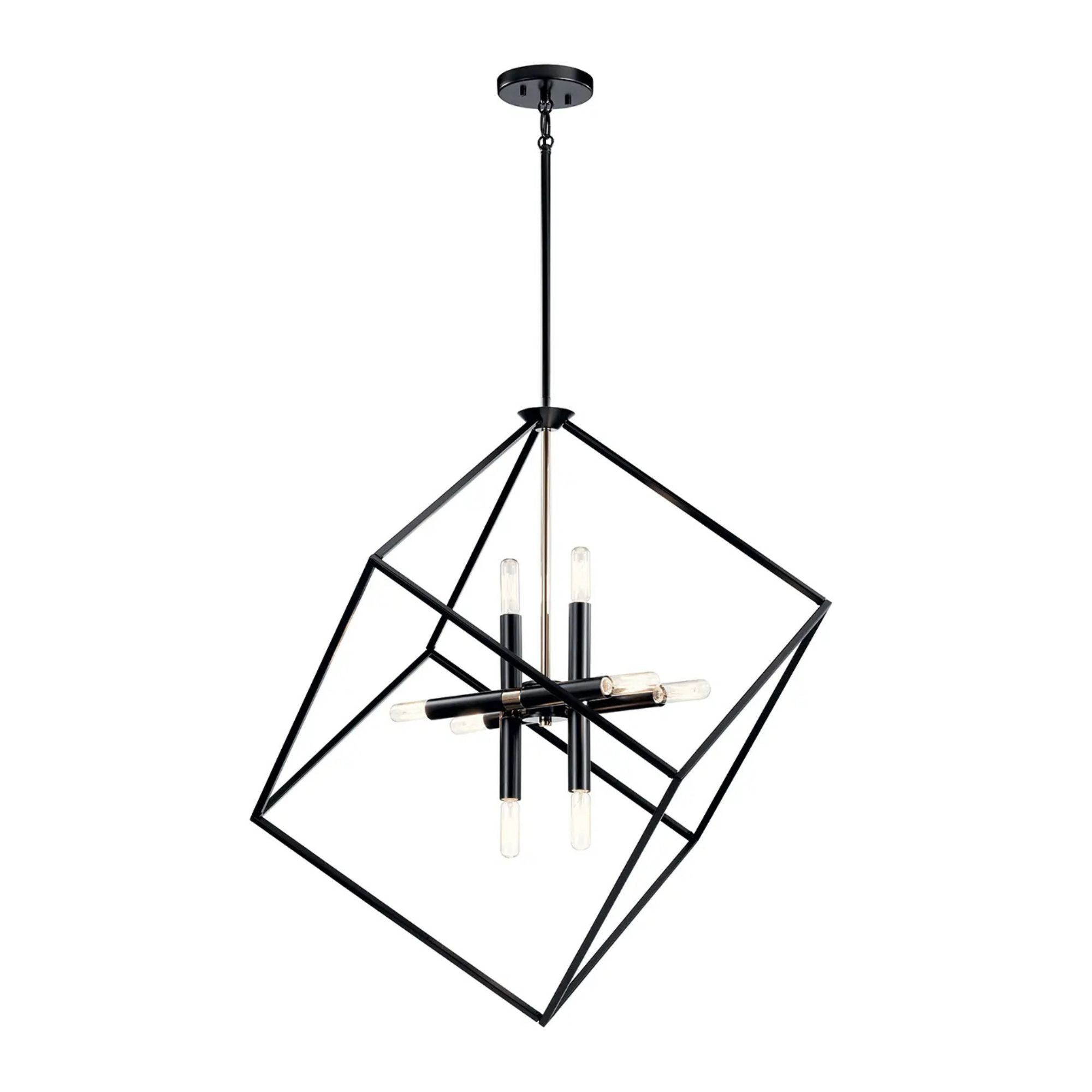 Cartone 26" 8-Light Chandelier, Black Finish