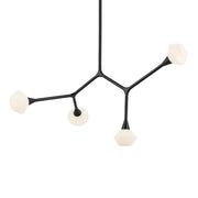 Kichler Cassius 39.5 in. 4-Light Chandelier, Black with Opal Glass Unique Shade
