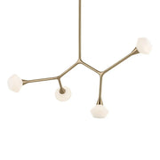 Kichler Cassius 39.5 in. 4-Light Chandelier, Champagne Bronze with Unique Opal Glass Shade