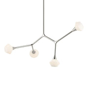Kichler Cassius 39.5 in. 4-Light Chandelier, Polished Nickel with Opal Glass Unique Shade