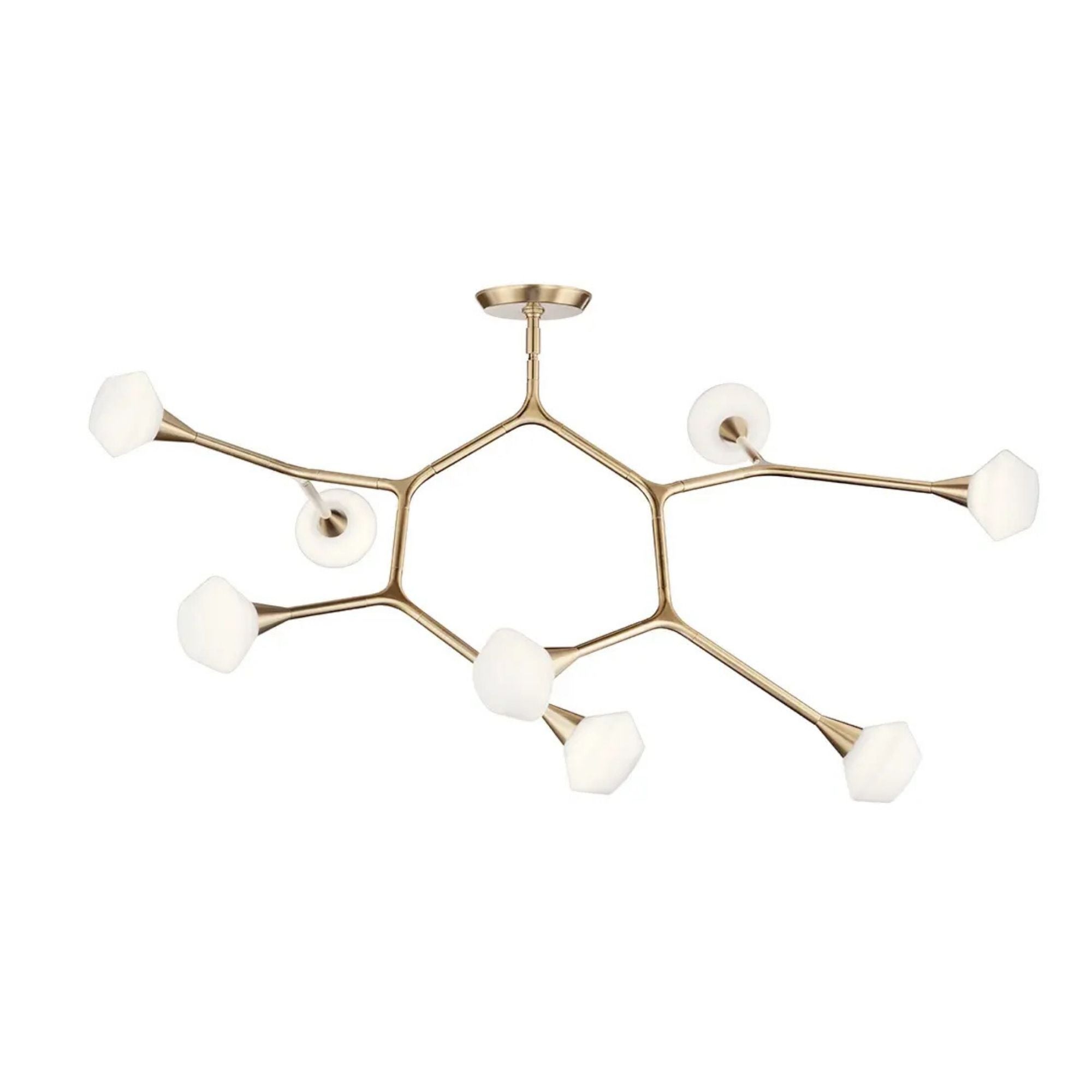 Kichler Cassius 31.25 in. 8-Light Chandelier, Champagne Bronze with Opal Glass Unique Shade