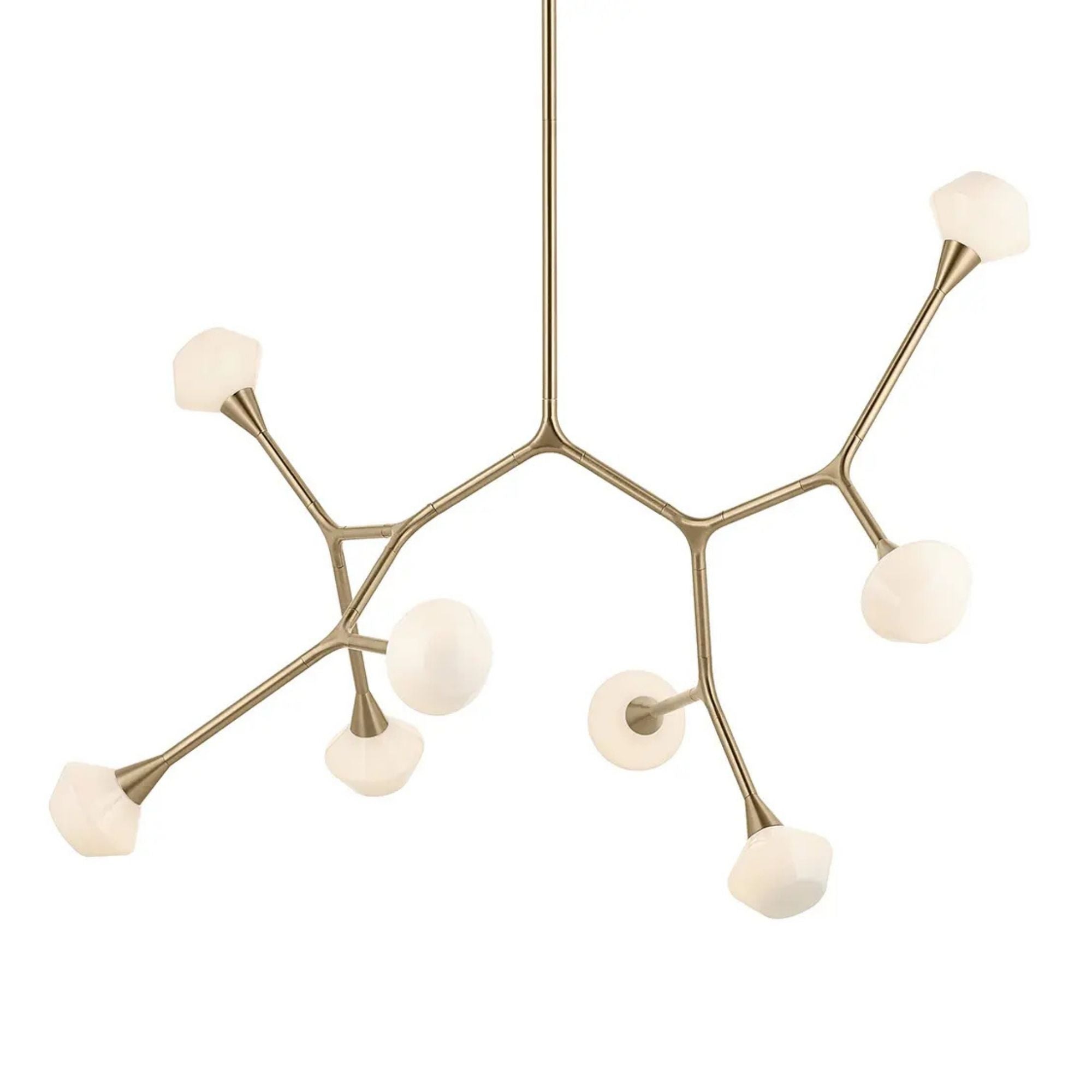 Kichler Cassius 31.25 in. 8-Light Chandelier, Champagne Bronze with Opal Glass Unique Shade