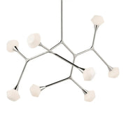 Kichler Cassius 31.25 in. 8-Light Chandelier, Polished Nickel with Opal Glass Unique Shade