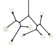 Kichler Cassius 32 in. 8-Light Chandelier, Black with Opal Glass