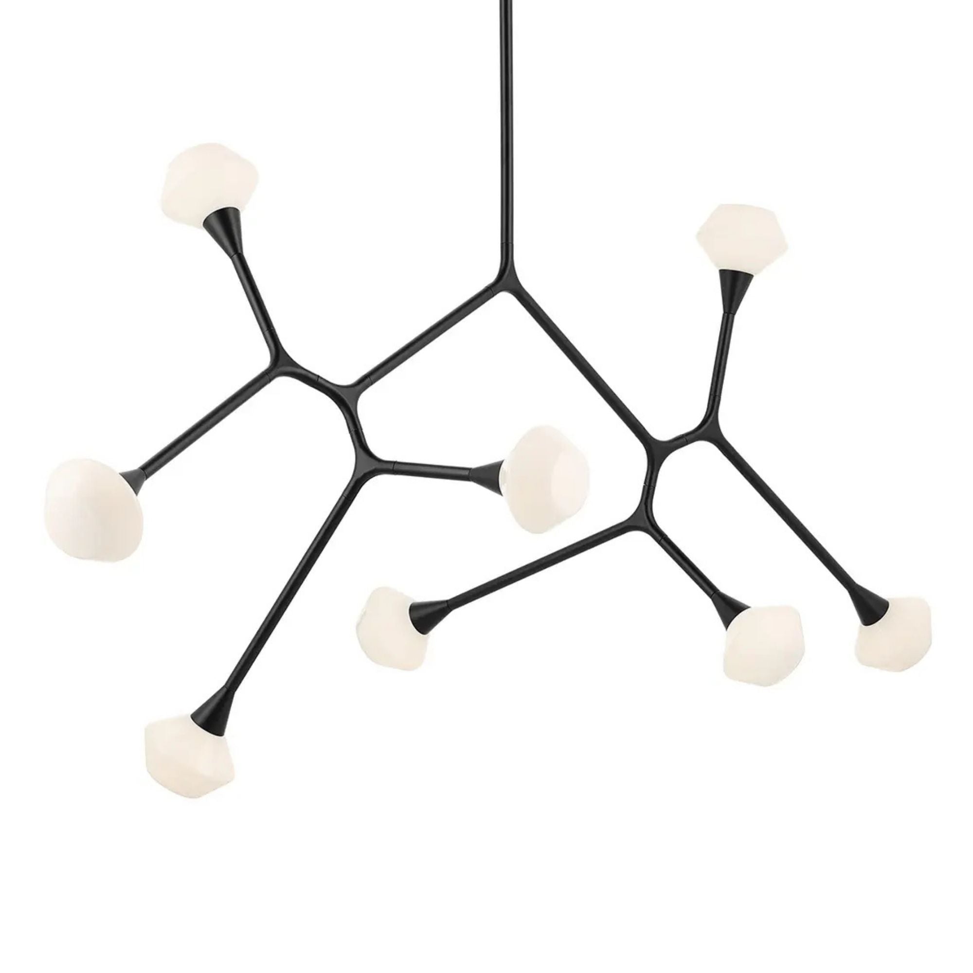 Kichler Cassius 32 in. 8-Light Chandelier, Black with Opal Glass