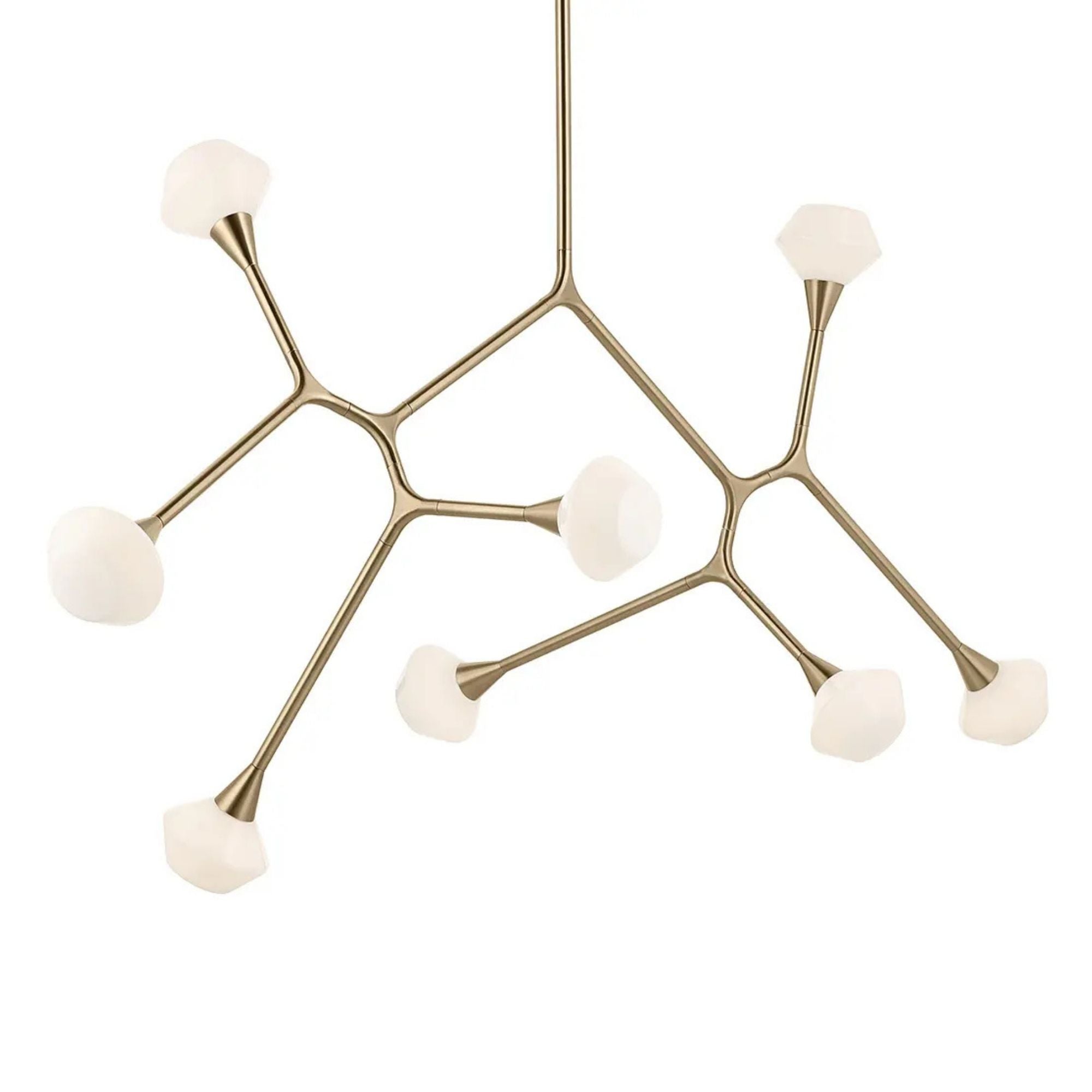 Kichler Cassius 32 in. 8-Light Chandelier, Champagne Bronze with Opal Glass