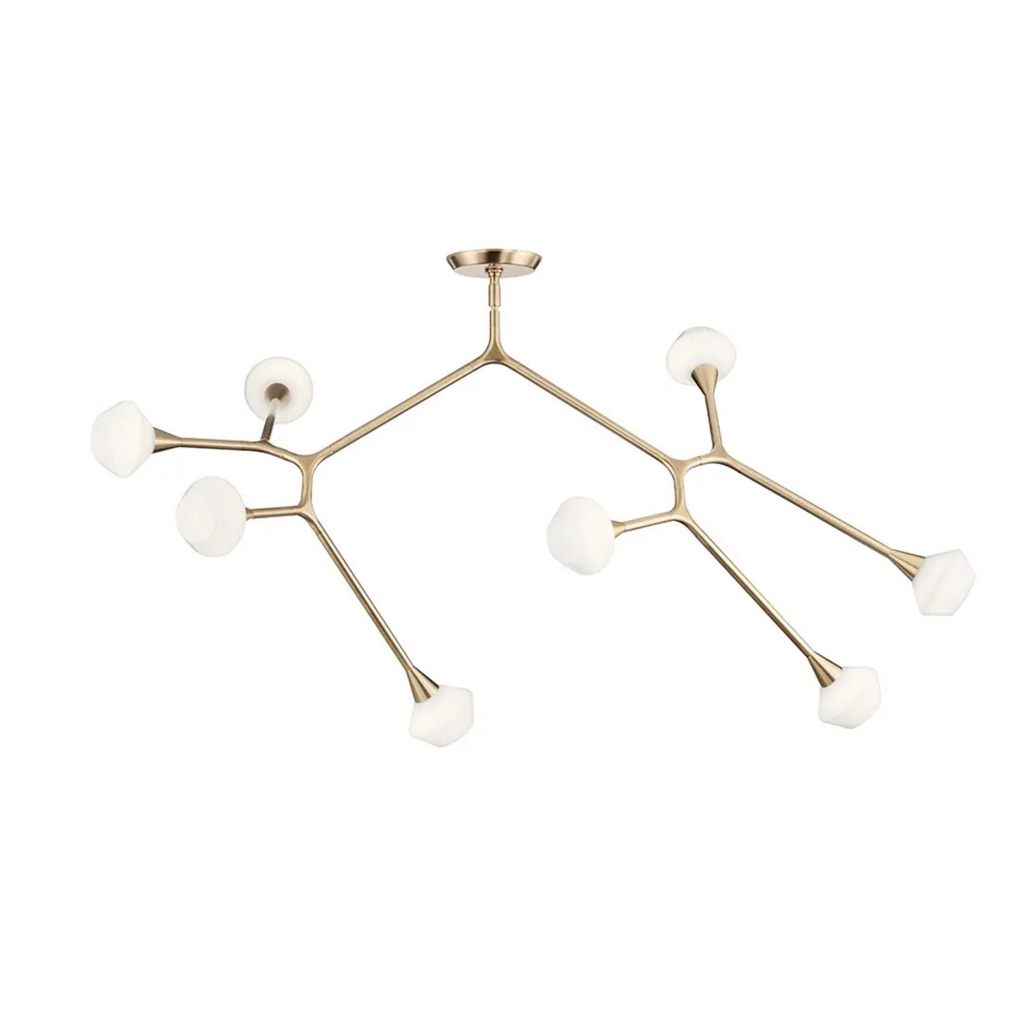 Kichler Cassius 32 in. 8-Light Chandelier, Champagne Bronze with Opal Glass