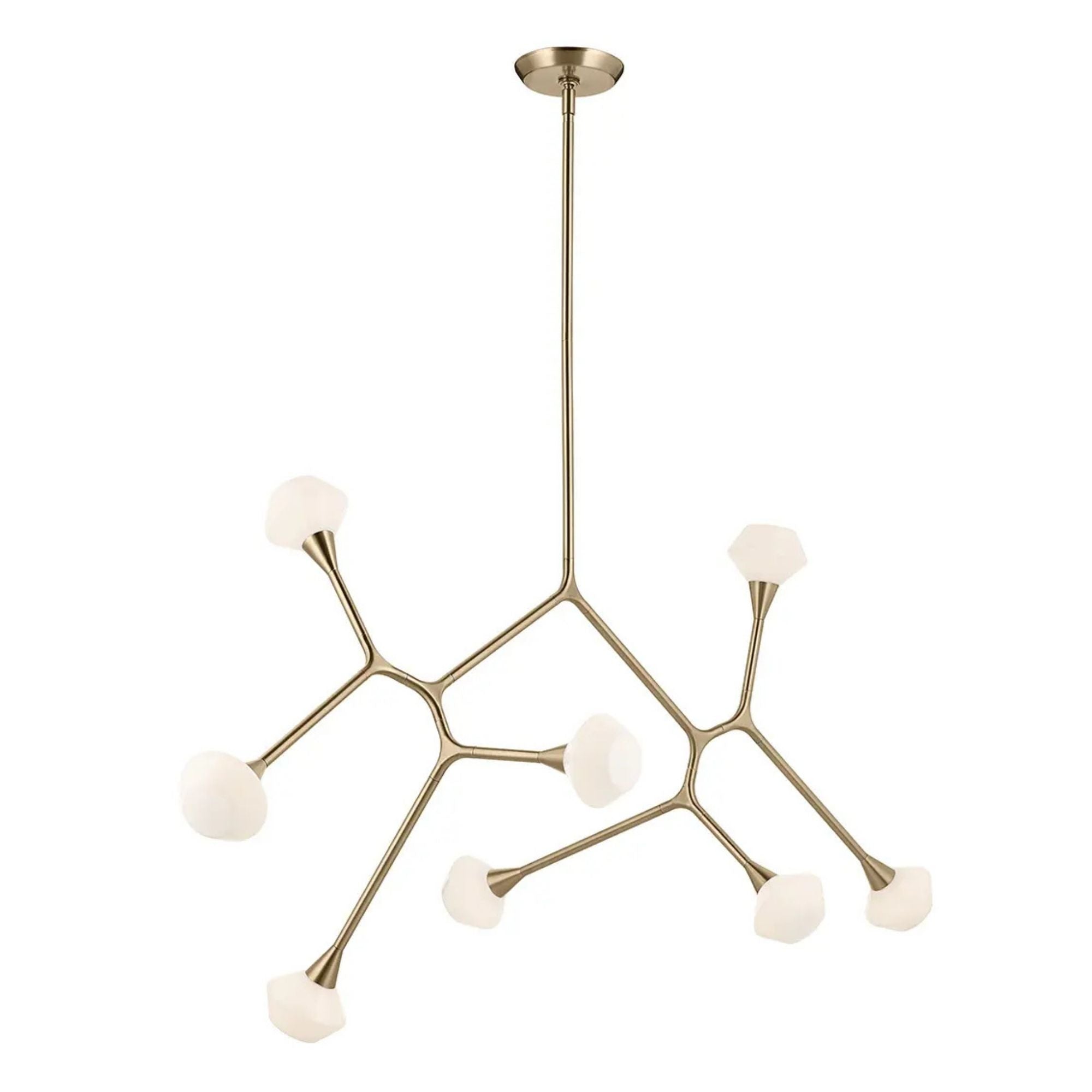 Kichler Cassius 32 in. 8-Light Chandelier, Champagne Bronze with Opal Glass