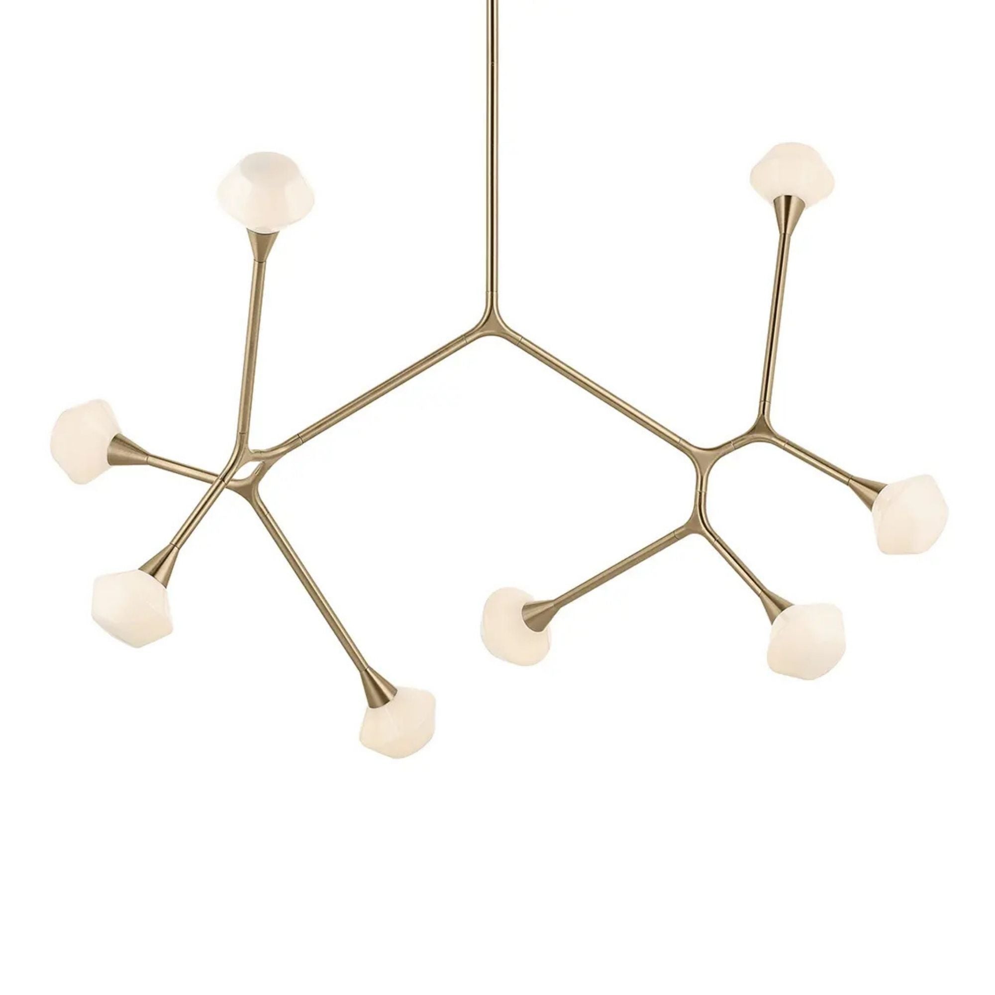 Kichler Cassius 32 in. 8-Light Chandelier, Champagne Bronze with Opal Glass