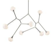 Kichler Cassius 32 in. 8-Light Chandelier, Polished Nickel with Opal Glass