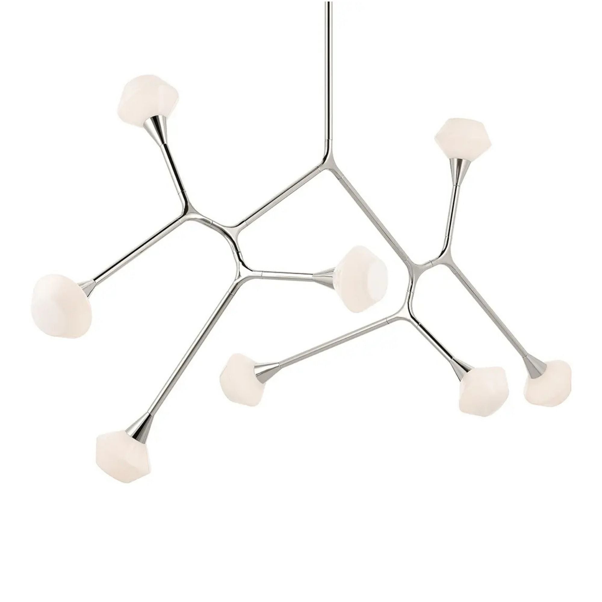 Kichler Cassius 32 in. 8-Light Chandelier, Polished Nickel with Opal Glass