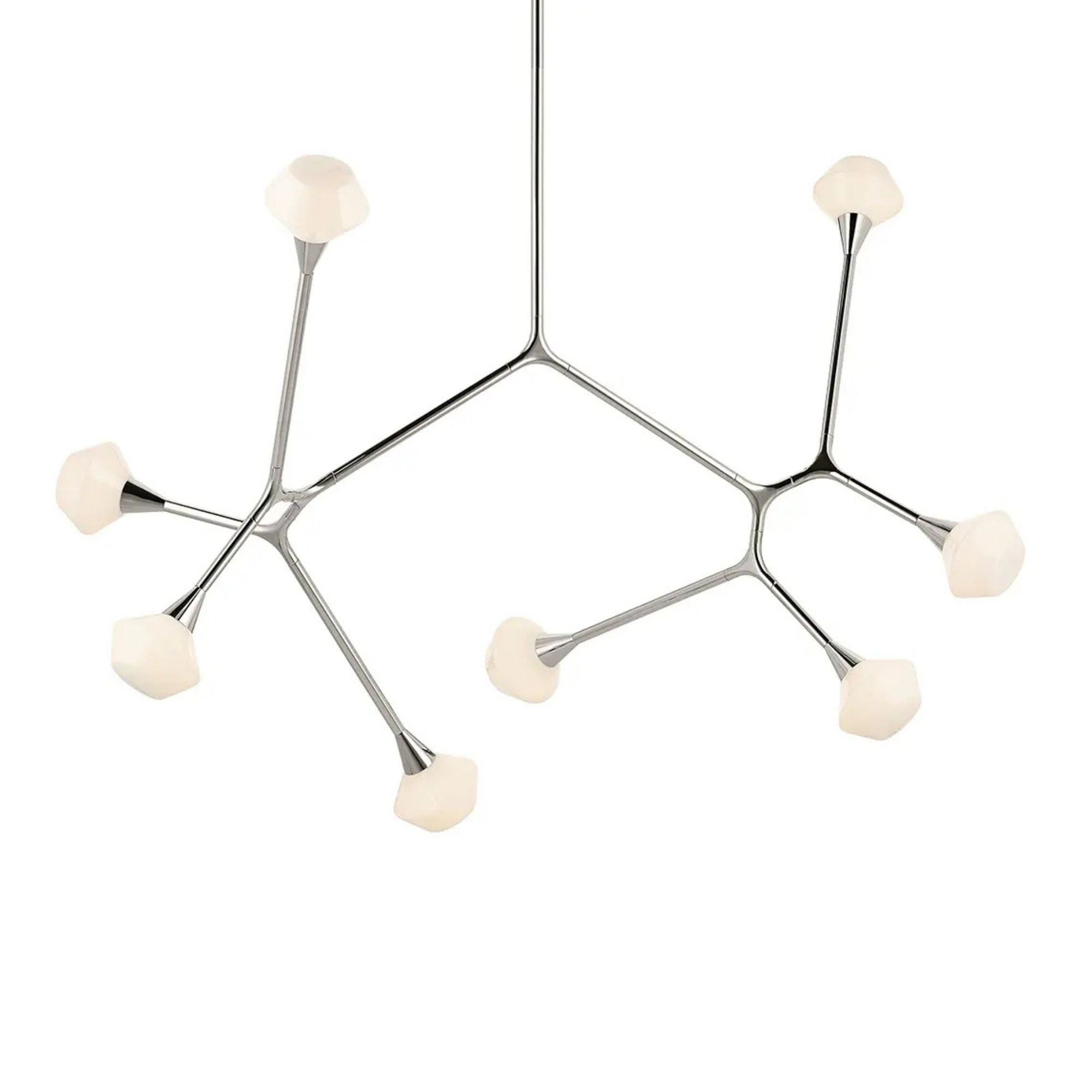 Kichler Cassius 32 in. 8-Light Chandelier, Polished Nickel with Opal Glass