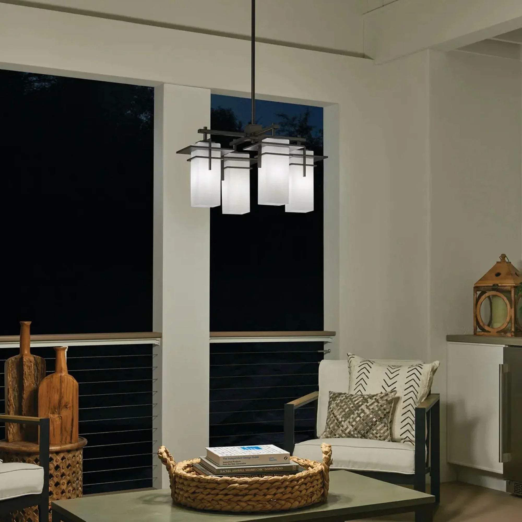 Caterham 21" 4-Light Outdoor Chandelier, Olde Bronze Finish
