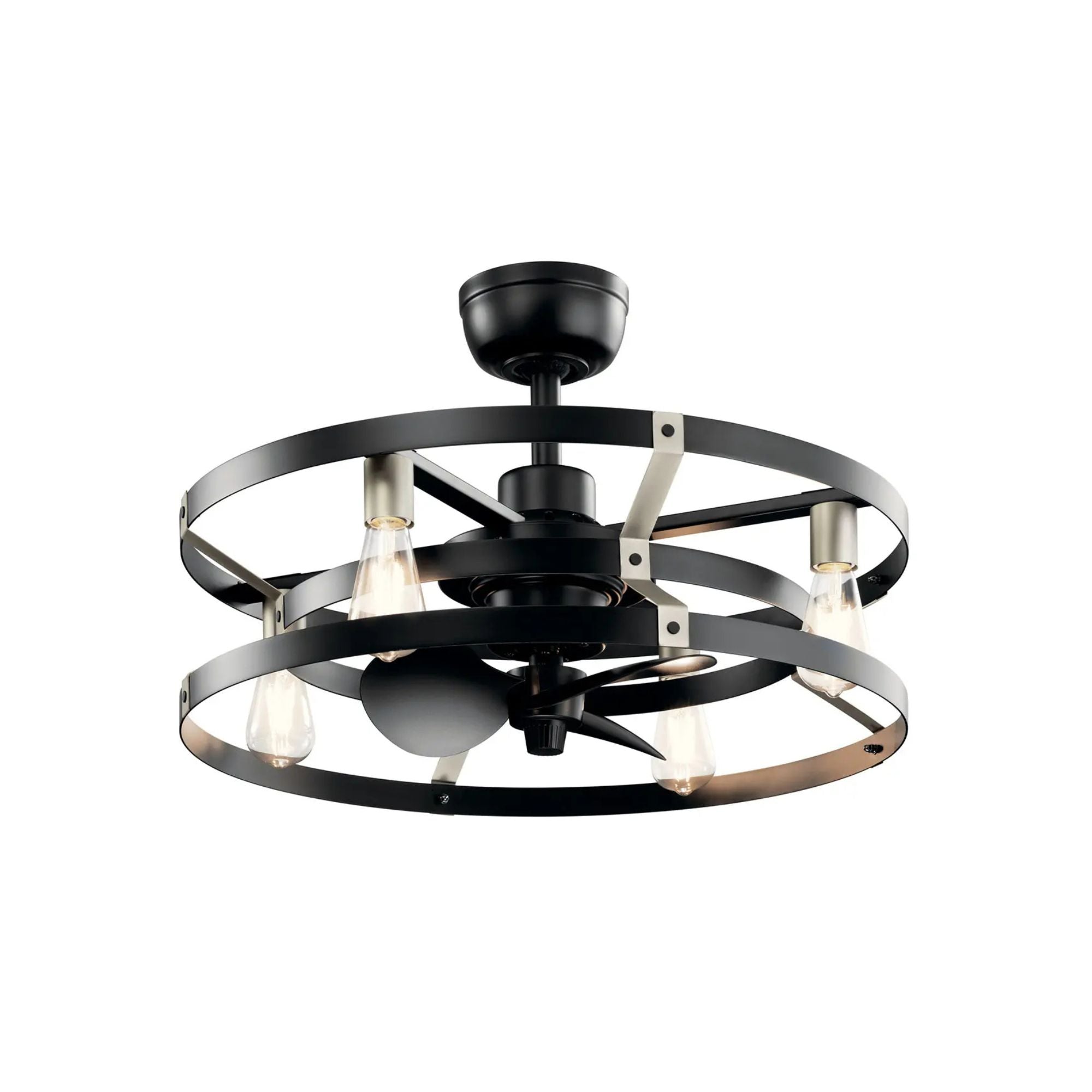 Cavelli 25" Satin Black LED Fandelier Ceiling Fan with Wall Control