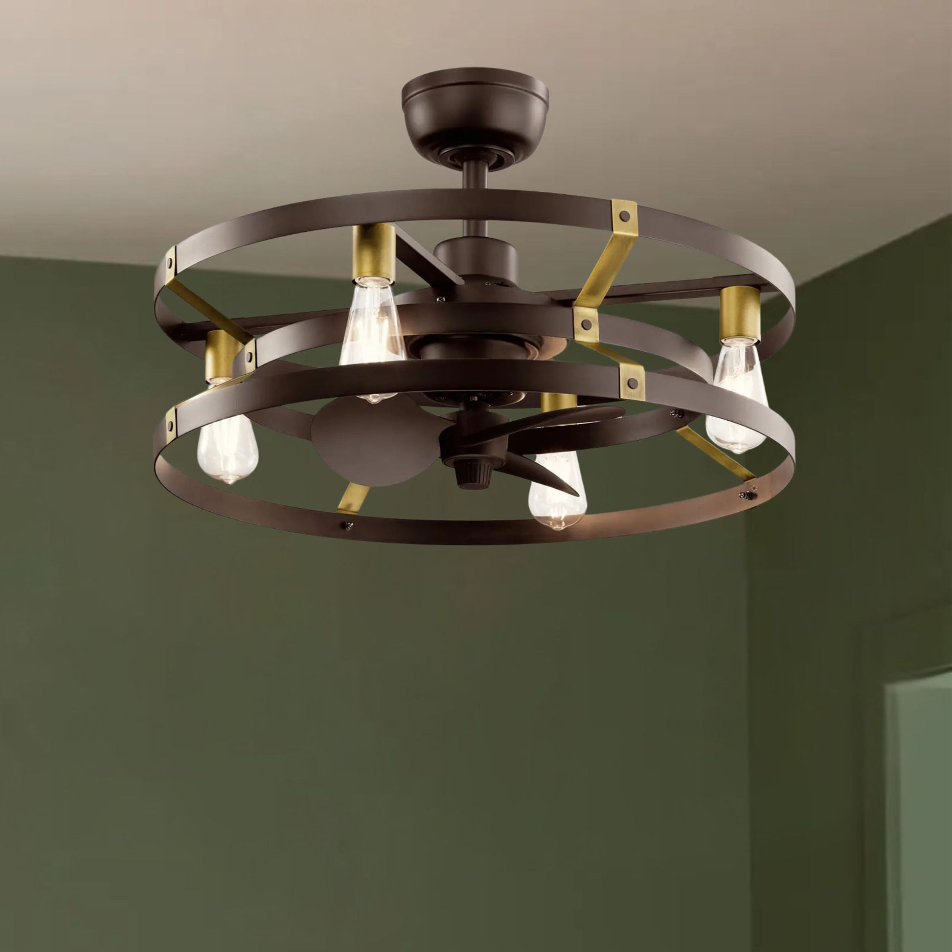 Kichler Lighting - Cavelli 25" Bronze LED Fandelier Ceiling Fan with Wall Control | Bees Lighting