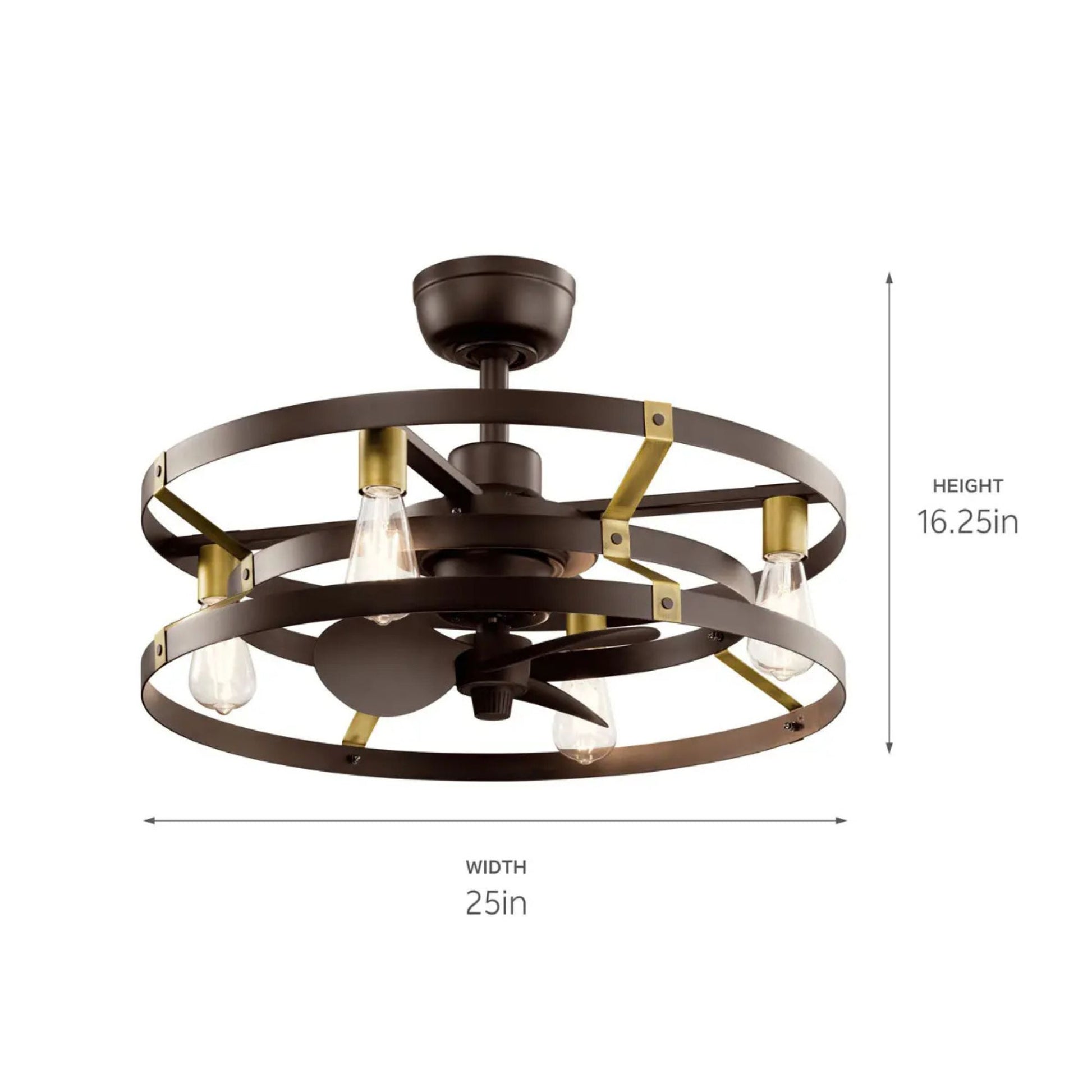 Kichler Lighting - Cavelli 25" Bronze LED Fandelier Ceiling Fan with Wall Control | Bees Lighting