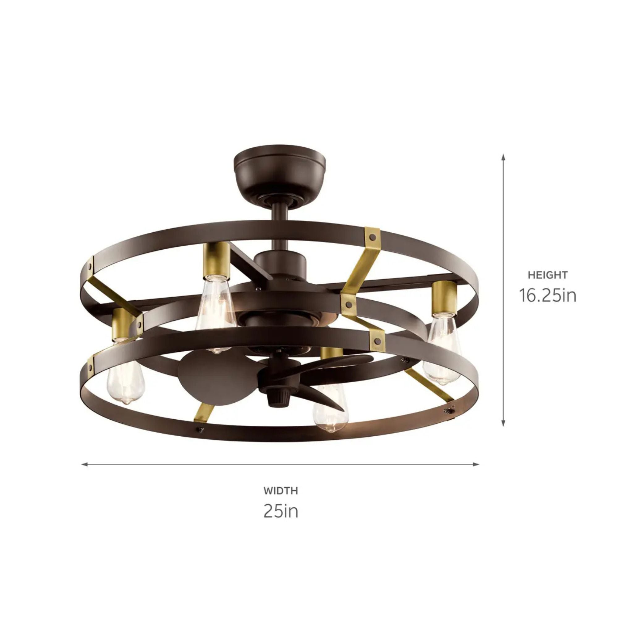 Kichler Lighting - Cavelli 25" Bronze LED Fandelier Ceiling Fan with Wall Control | Bees Lighting