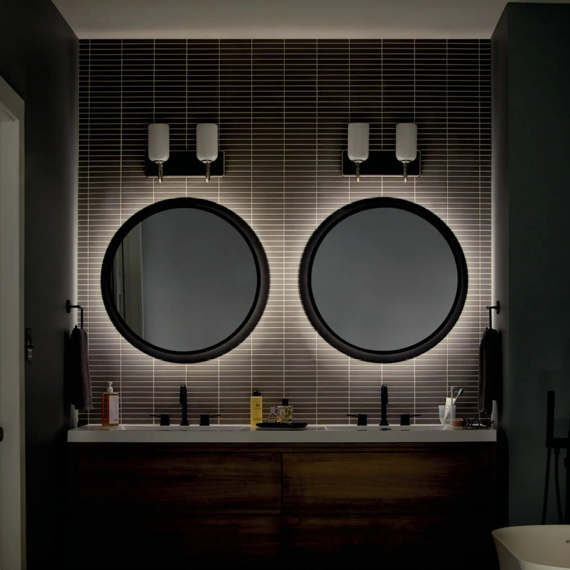 Chennai 30" LED Vanity Mirror, Matte Black Finish