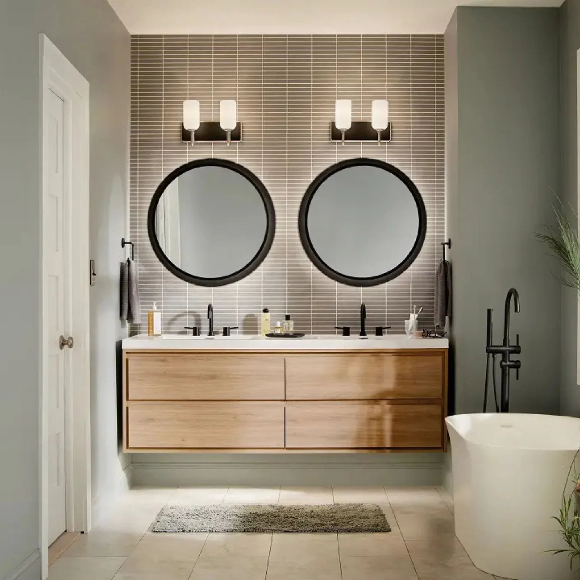 Chennai 30" LED Vanity Mirror, Matte Black Finish