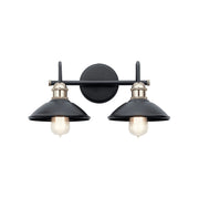 Clyde 17" 2-Light Bath Vanity Light, Black Finish