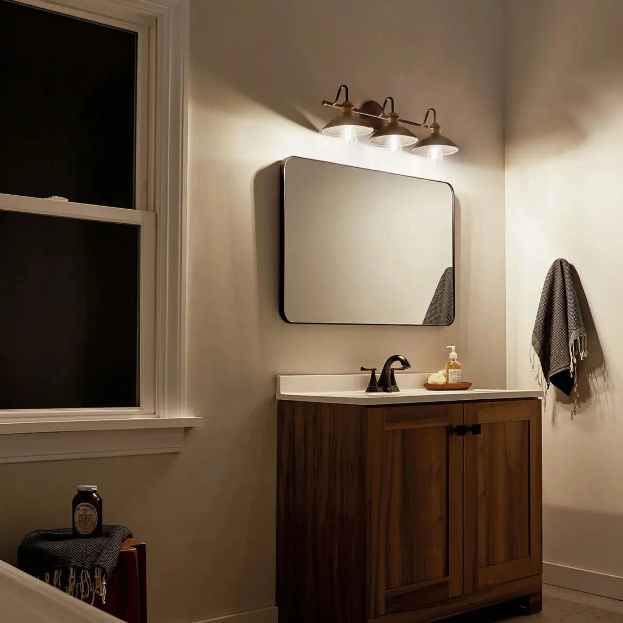 Kichler Clyde 26.25 in. 3-Light Vanity Light, Olde Bronze