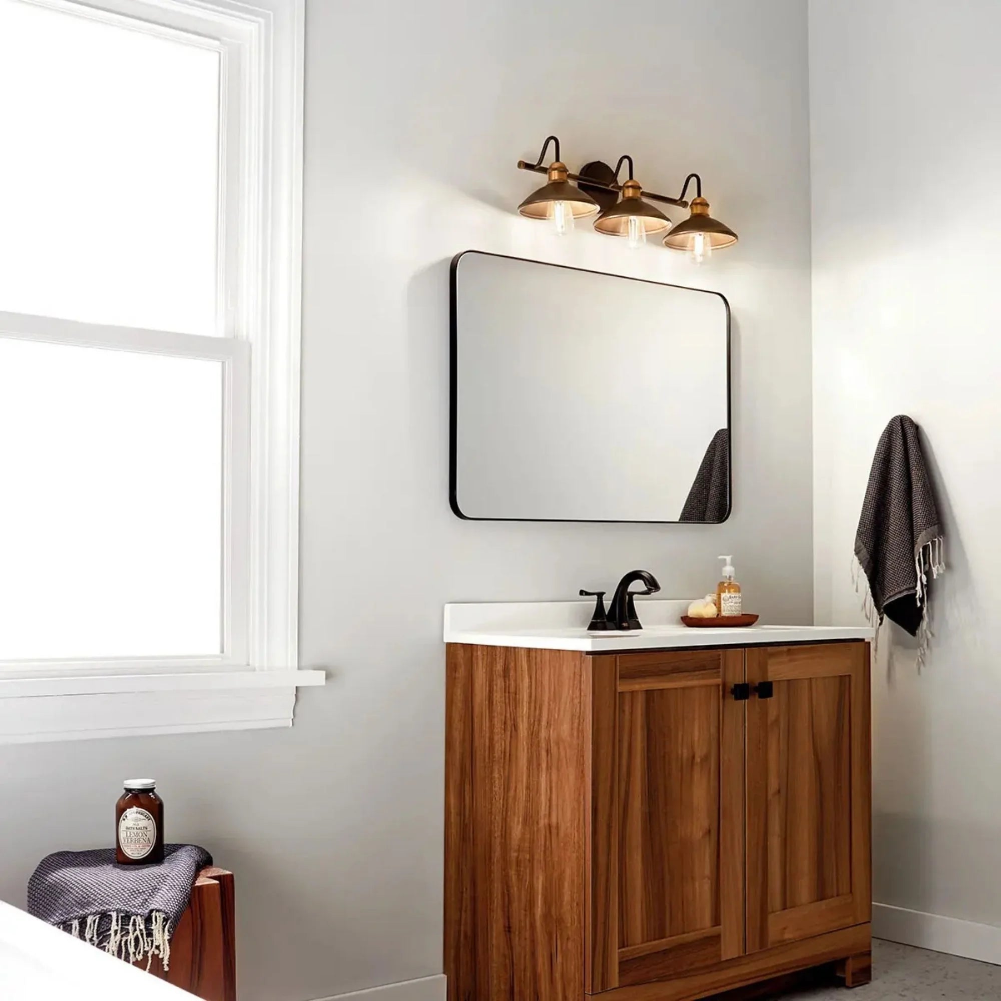 Kichler Clyde 26.25 in. 3-Light Vanity Light, Olde Bronze