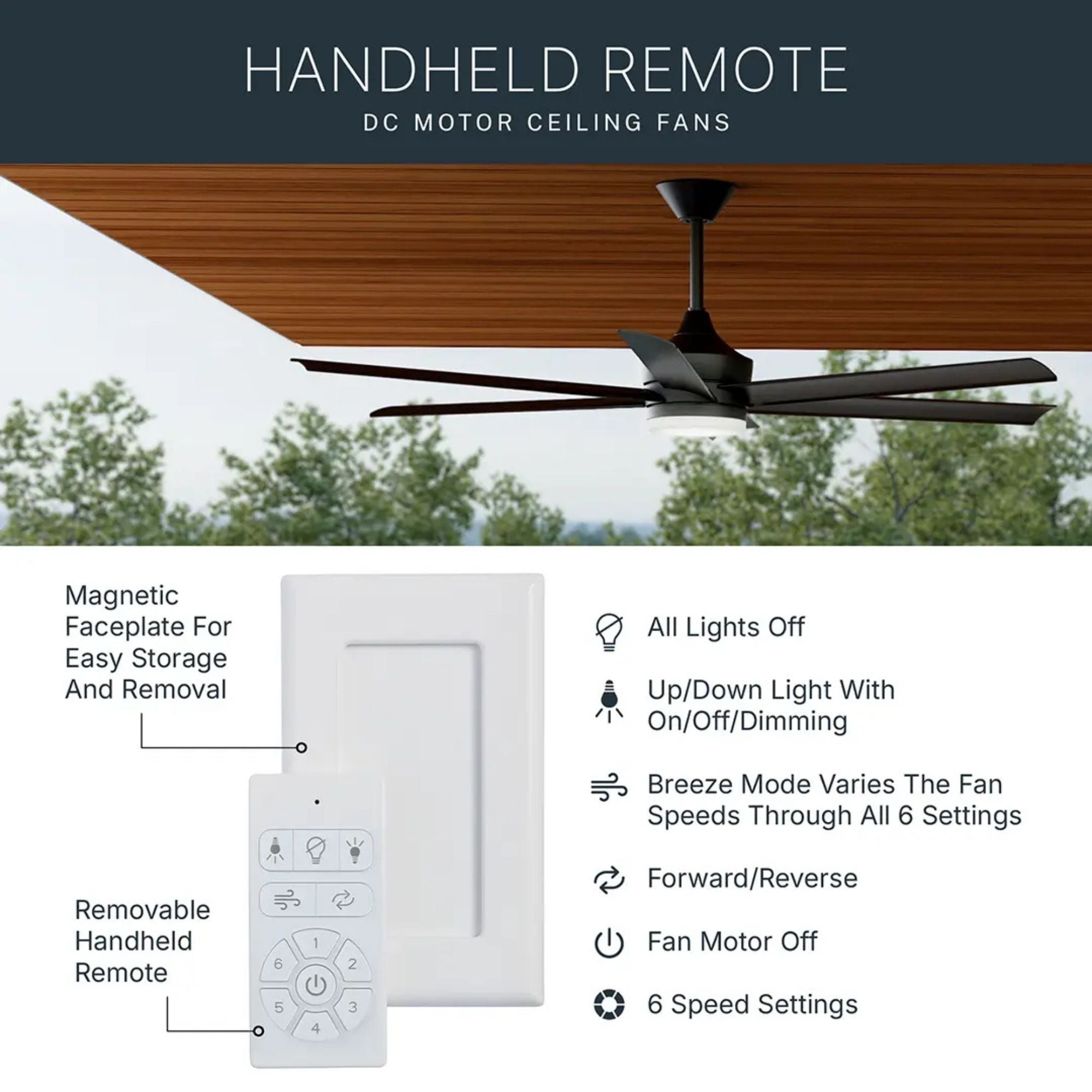 Kichler Ceiling Fan DC Handheld 65K Full Function Remote Control