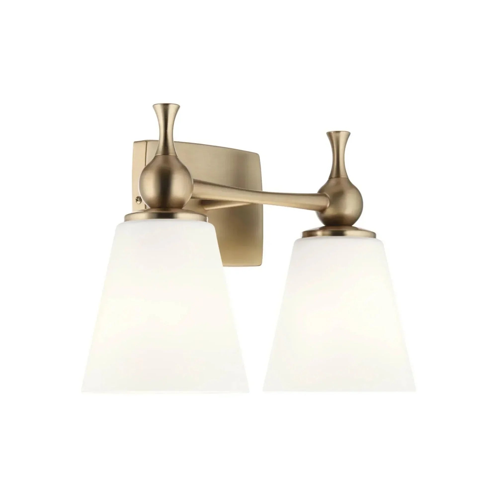 Kichler Cosabella 15 in. 2-Light Vanity Light, Champagne Bronze with Satin Etched Case Opal Glass