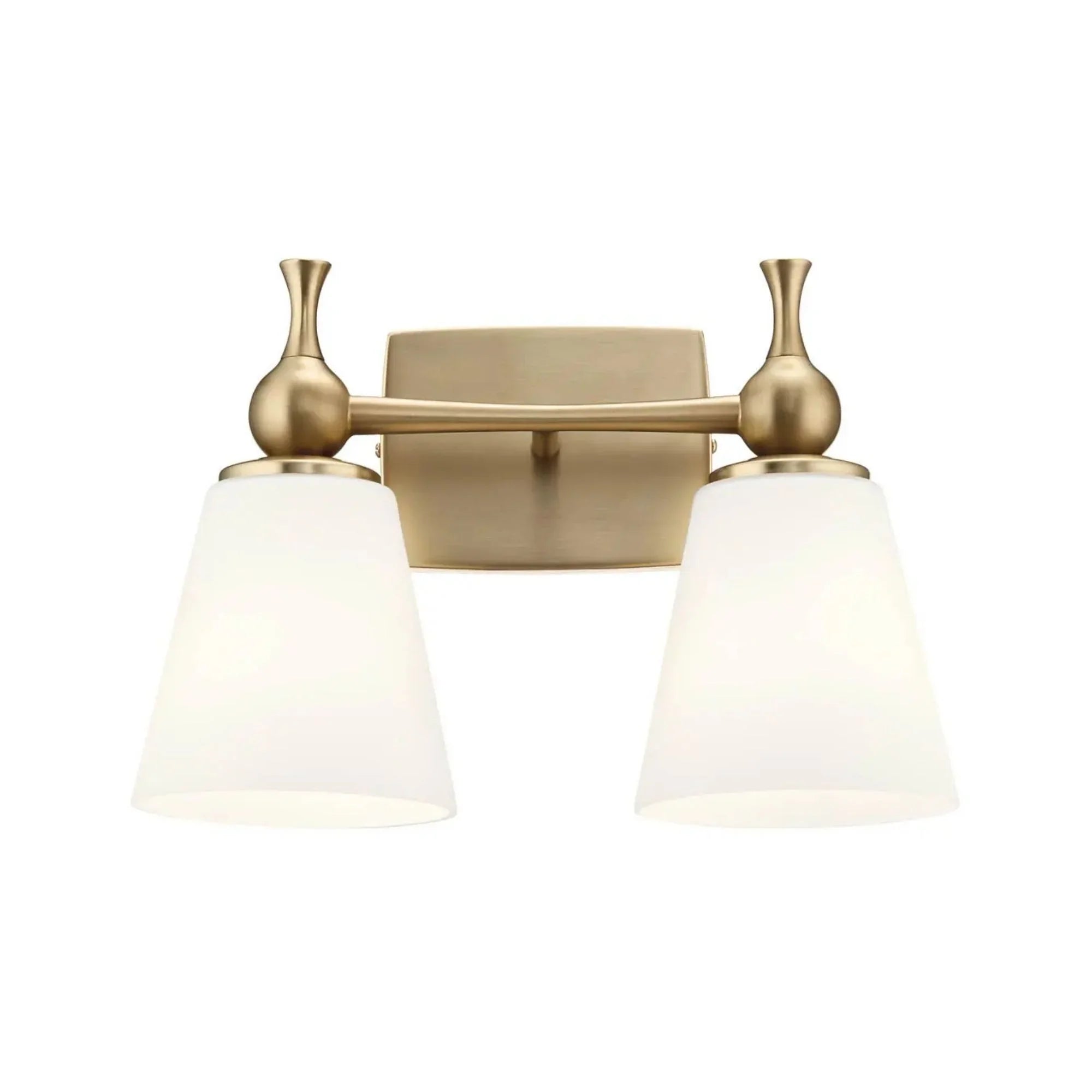 Kichler Cosabella 15 in. 2-Light Vanity Light, Champagne Bronze with Satin Etched Case Opal Glass