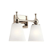 Kichler Cosabella 15 in. 2-Light Vanity Light, Polished Nickel with Satin Etched Case Opal Glass