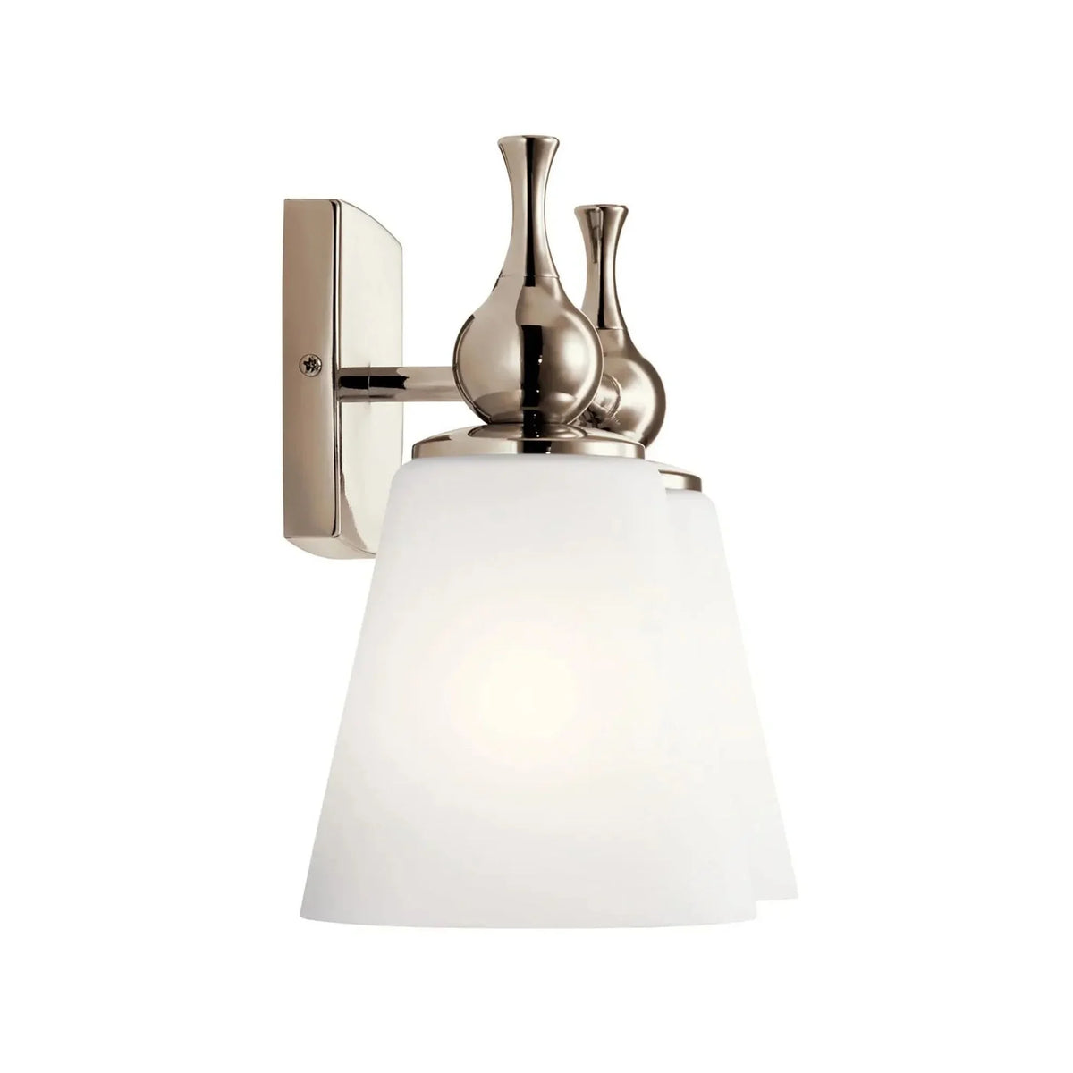 Kichler Cosabella 15 in. 2-Light Vanity Light, Polished Nickel with Satin Etched Case Opal Glass