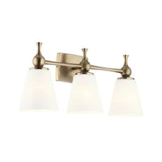 Kichler Cosabella 24 in. 3-Light Vanity Light, Champagne Bronze with Satin Etched Case Opal Glass