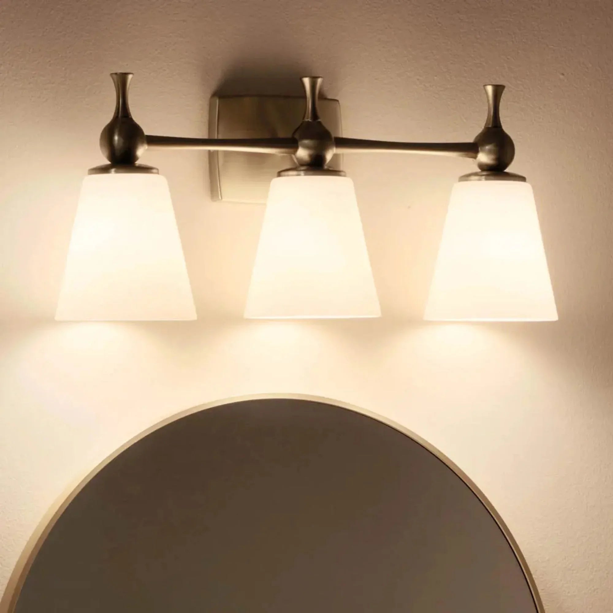 Kichler Cosabella 24 in. 3-Light Vanity Light, Champagne Bronze with Satin Etched Case Opal Glass