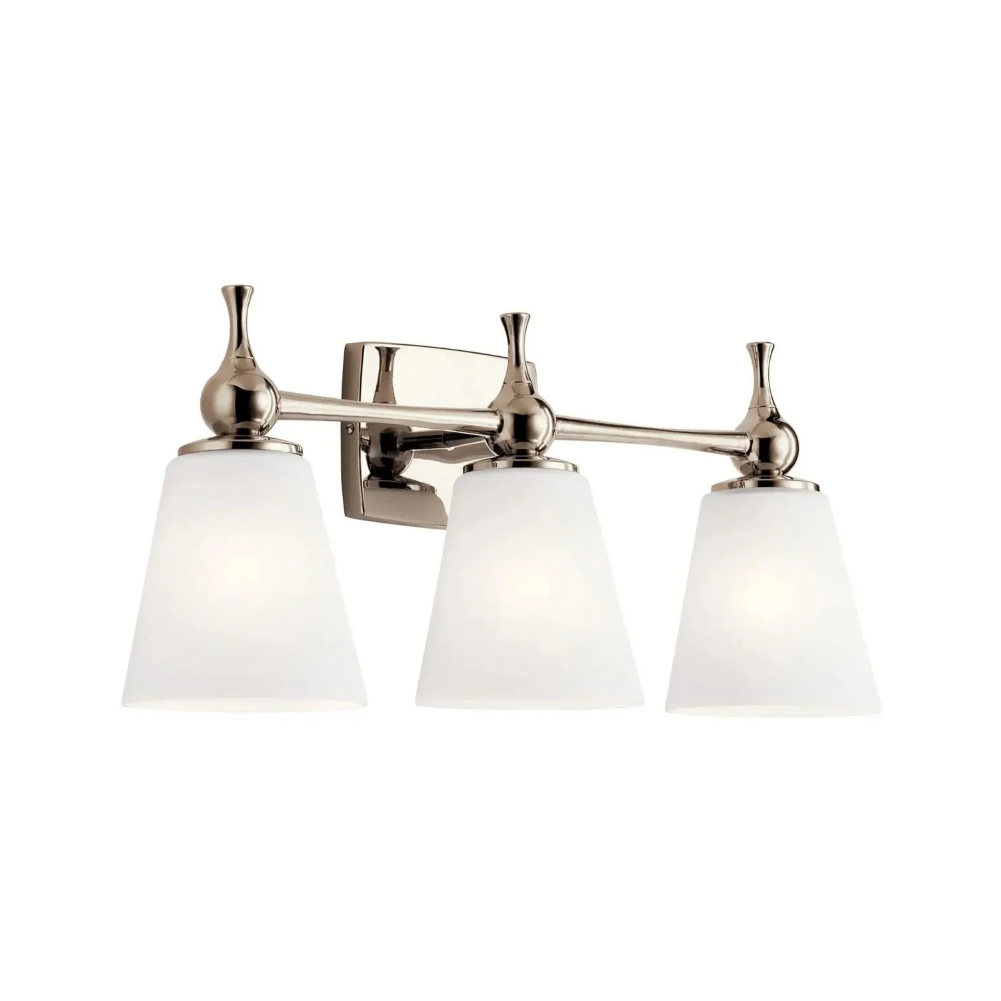 Kichler Cosabella 24 in. 3-Light Vanity Light, Polished Nickel with Satin Etched Case Opal Glass