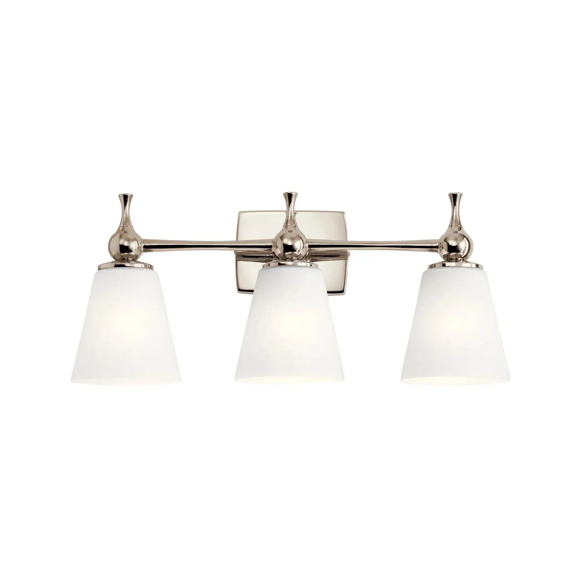Kichler Cosabella 24 in. 3-Light Vanity Light, Polished Nickel with Satin Etched Case Opal Glass