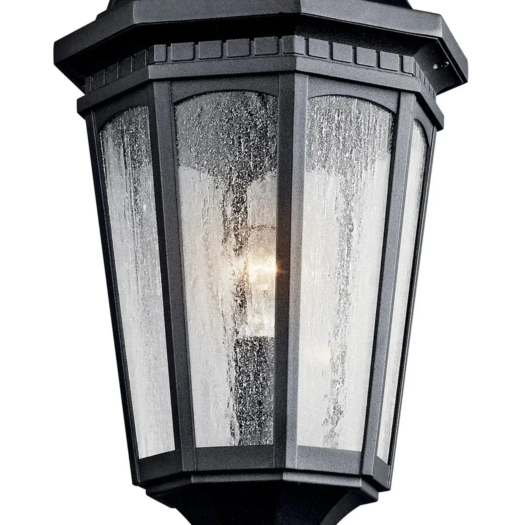 Kichler Courtyard 23.75 in. Outdoor Post Light, Textured Black with Clear Seeded Glass