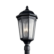 Courtyard 27" 3-Light Outdoor Post Light, Textured Black Finish