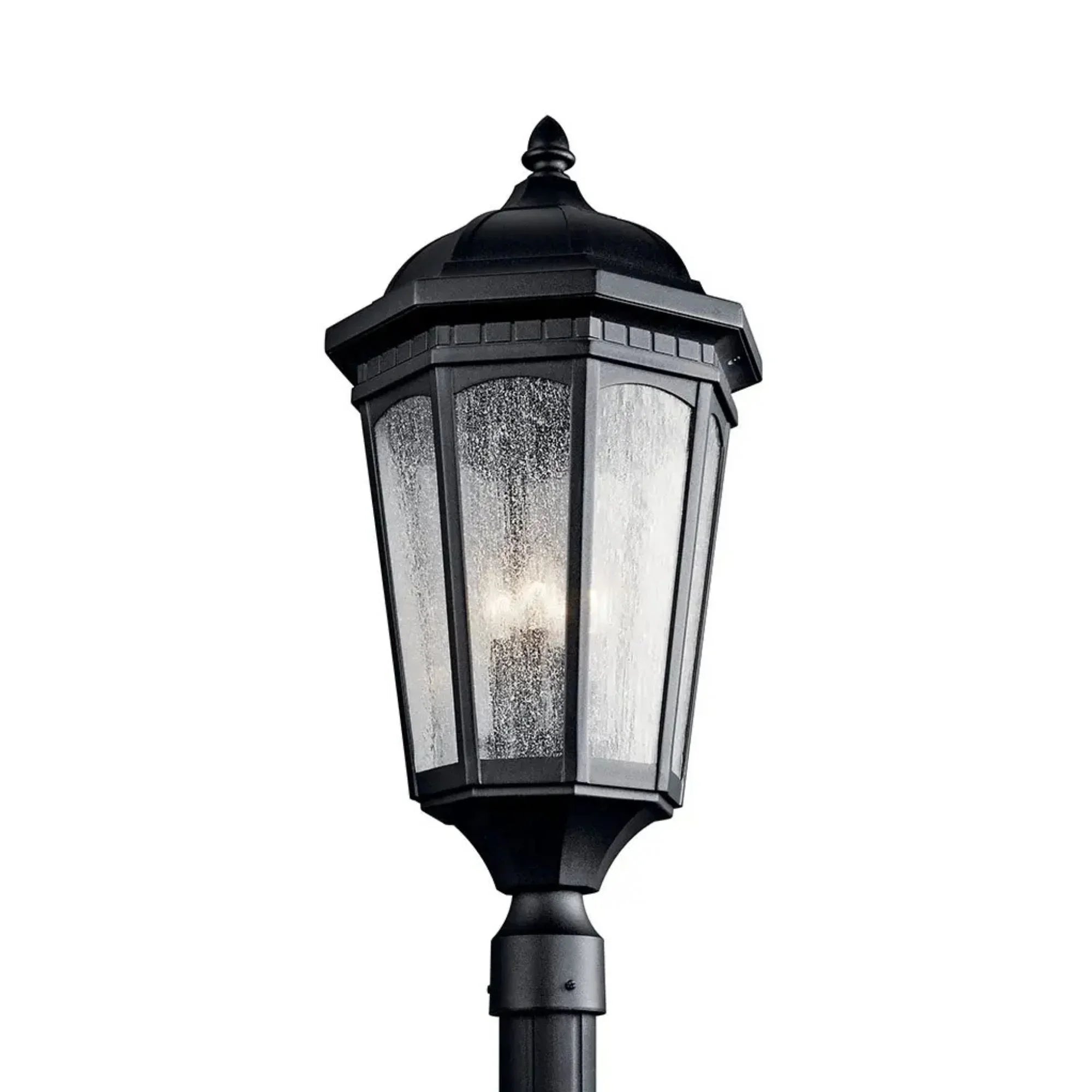 Courtyard 27" 3-Light Outdoor Post Light, Textured Black Finish