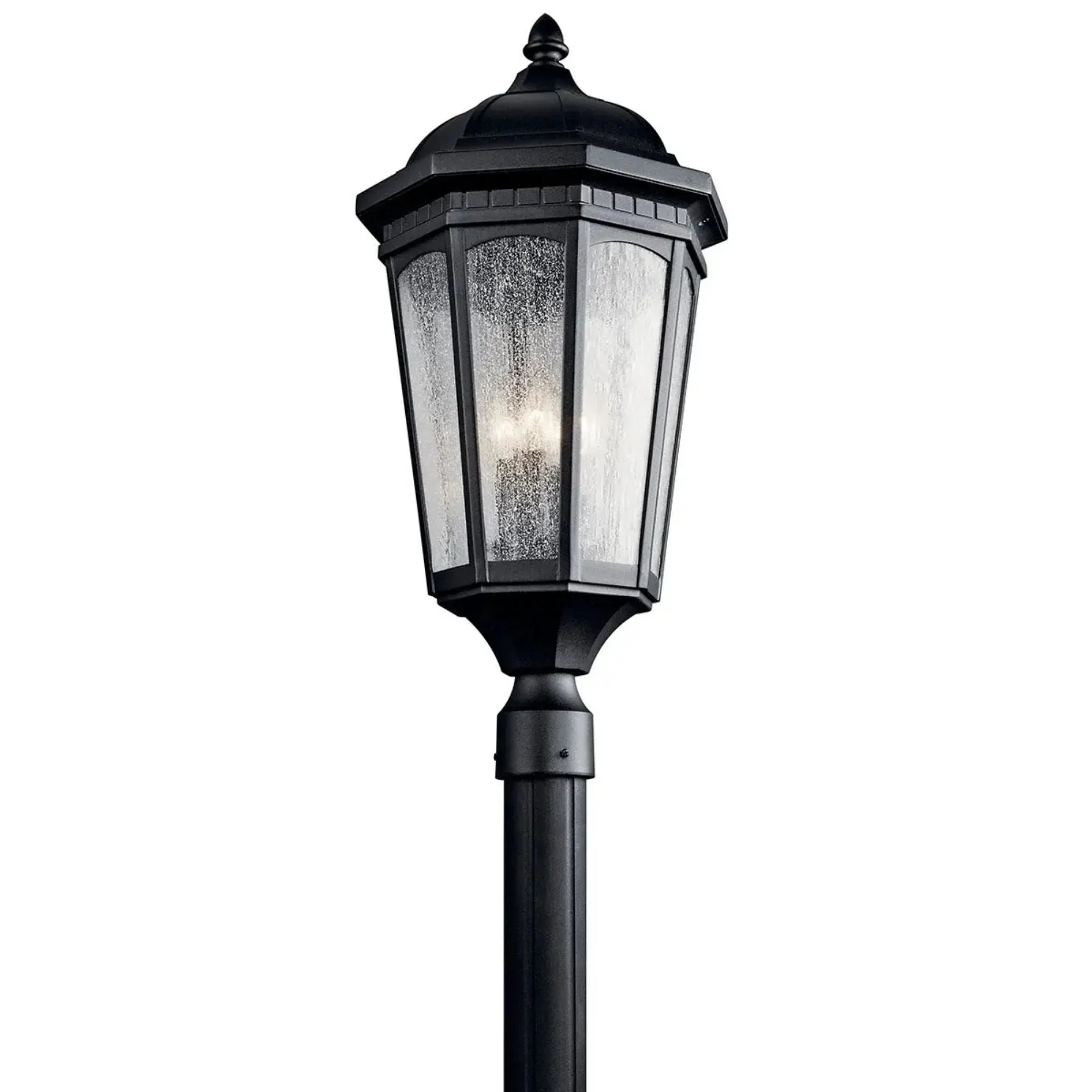 Courtyard 27" 3-Light Outdoor Post Light, Textured Black Finish