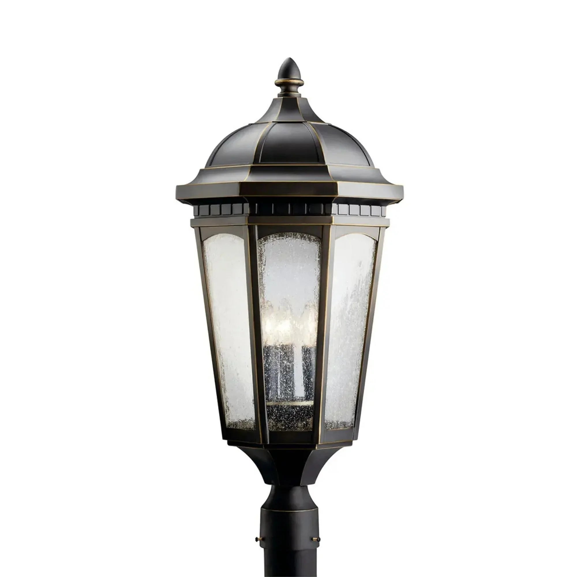 Courtyard 27" 3-Light Outdoor Post Light, Rubbed Bronze Finish