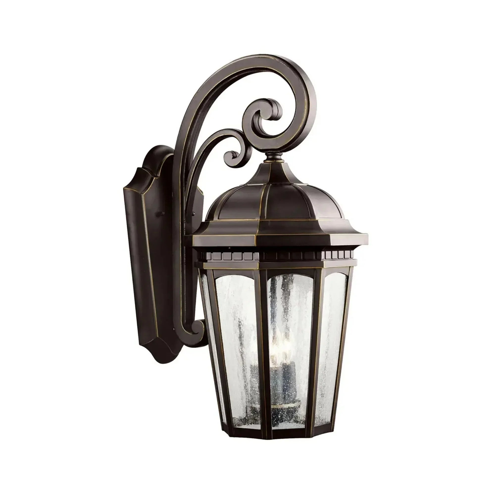 Courtyard 22" 3-Light Outdoor Wall Light, Rubbed Bronze Finish