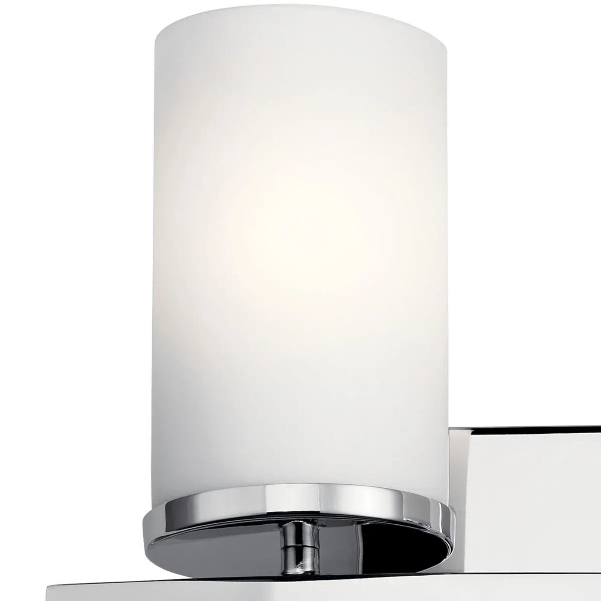 Crosby 15" 2-Light Bath Vanity Light, Chrome Finish, Etched Glass