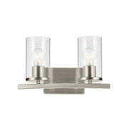 Crosby 15" 2-Light Bath Vanity Light, Chrome Finish, Clear Glass