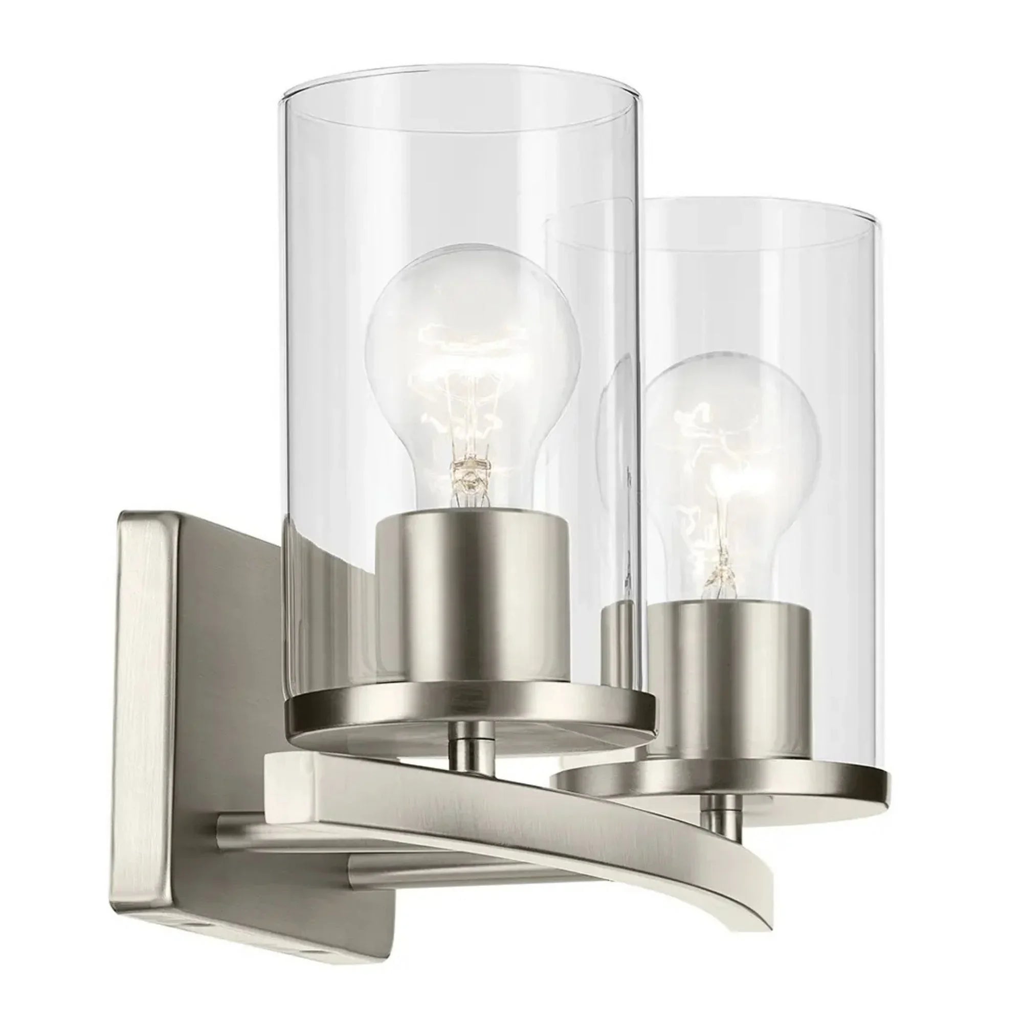 Crosby 15" 2-Light Bath Vanity Light, Chrome Finish, Clear Glass
