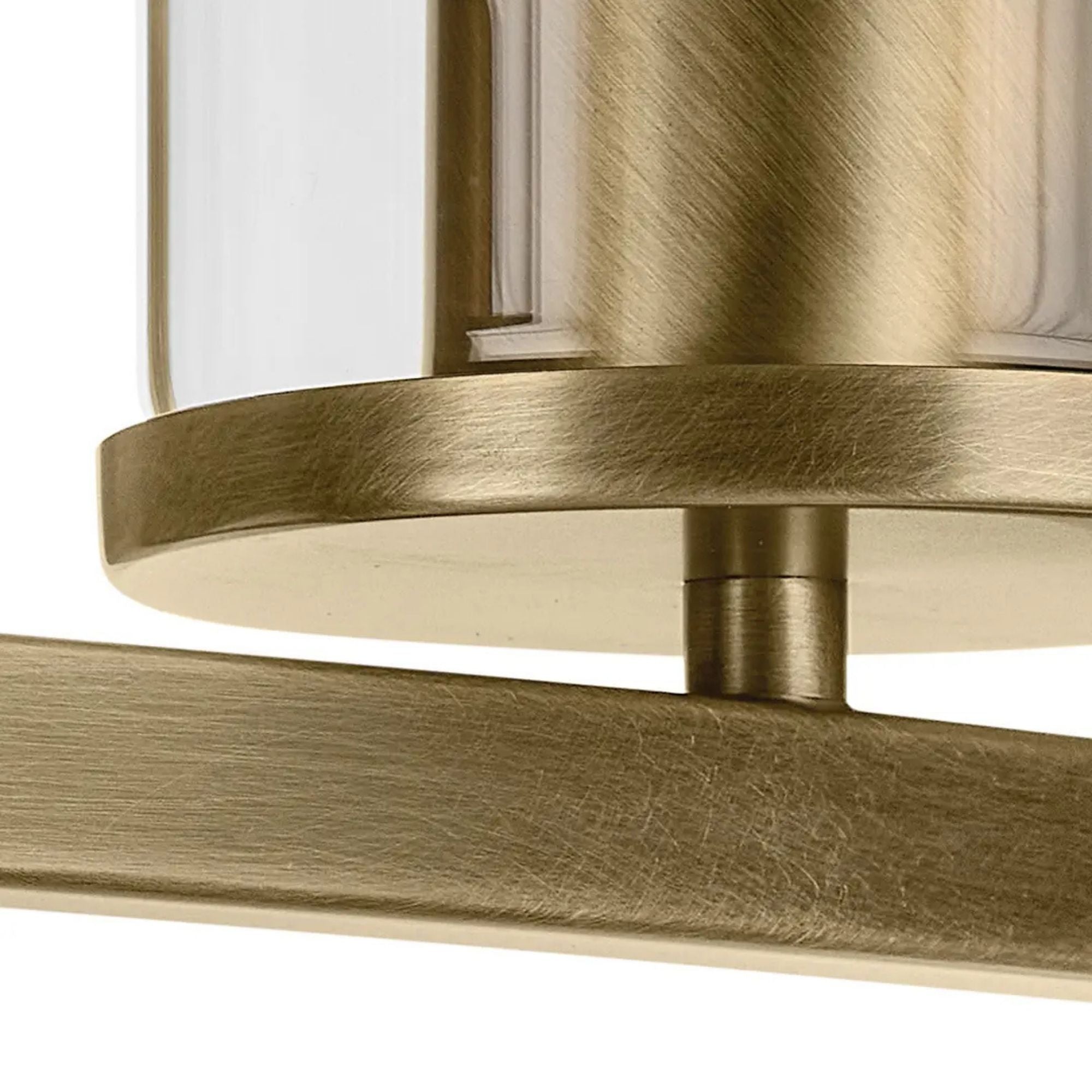 Crosby 15" 2-Light Bath Vanity Light, Natural Brass Finish, Clear Glass