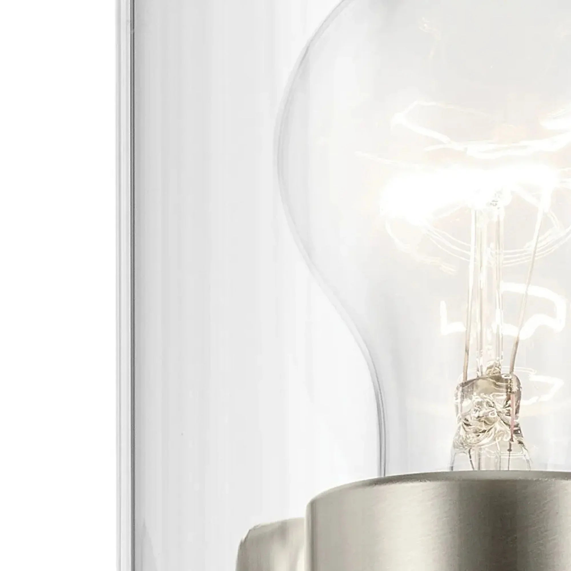 Crosby 15" 2-Light Bath Vanity Light, Brushed Nickel Finish, Clear Glass