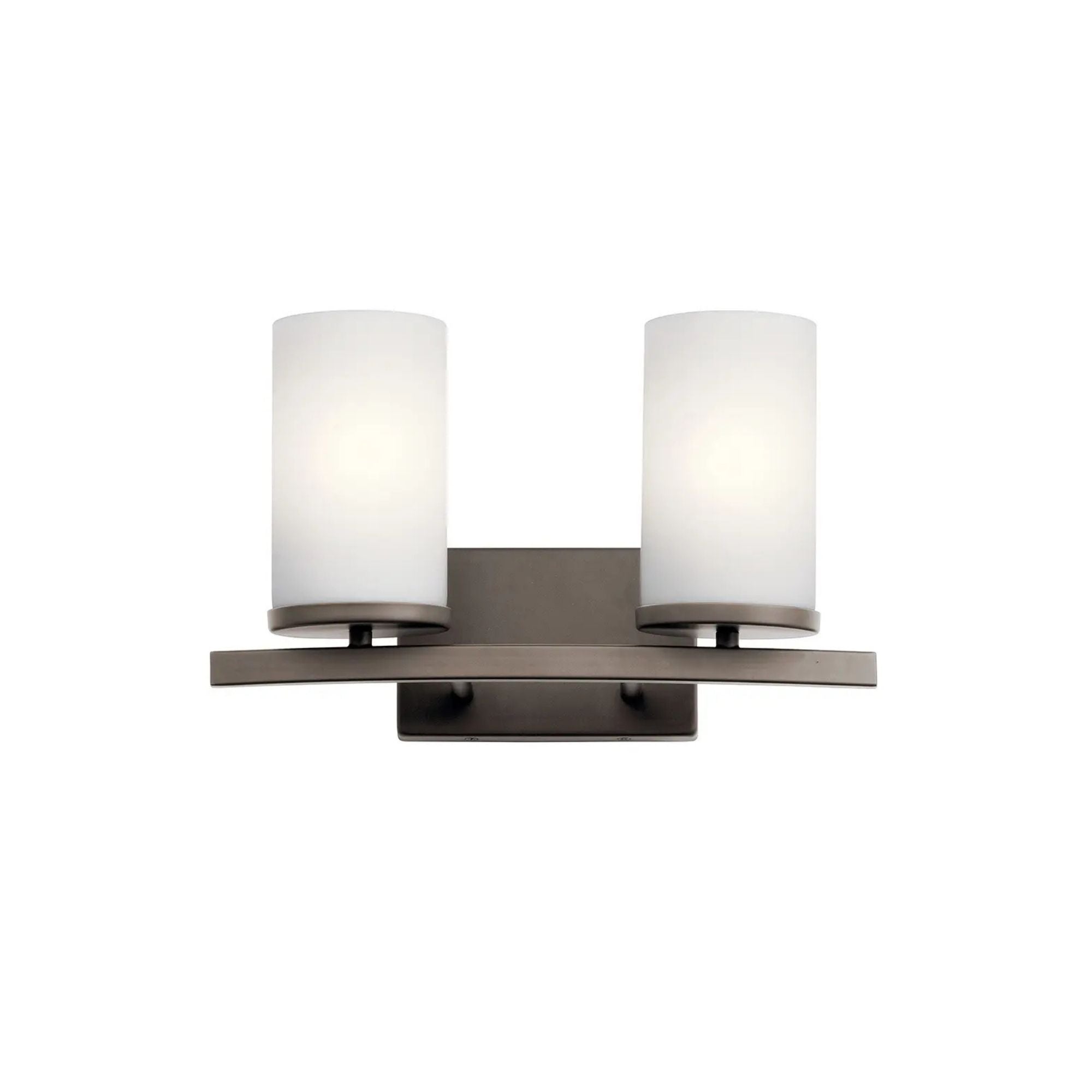 Crosby 15" 2-Light Bath Vanity Light, Olde Bronze Finish, Etched Glass